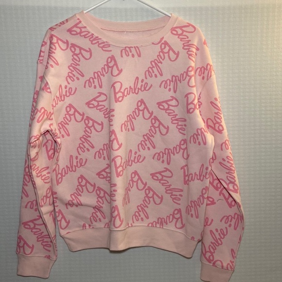⚓️NWOT Barbie Print All Over Pink Sweatshirt Women - Picture 3 of 4